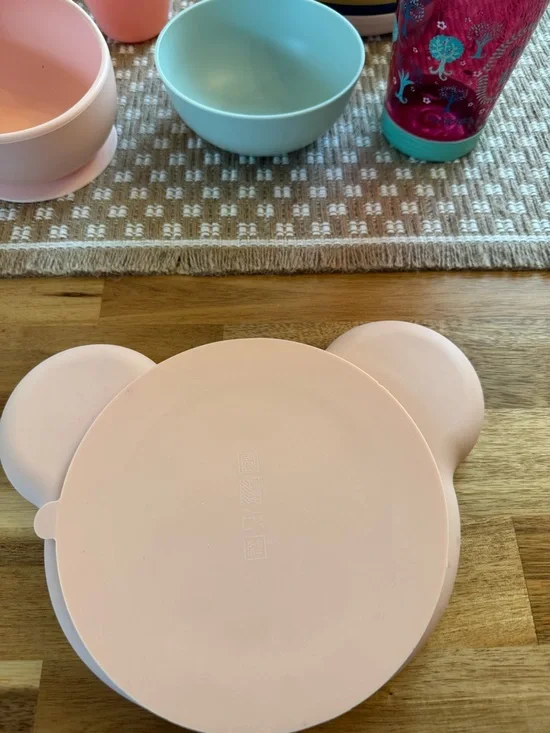 Assorted Kids Silicone Tableware Set - Pink, Peach, Blue, Mint - Picture 3 of 7